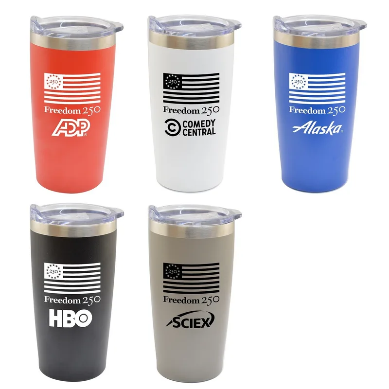 Freedom 250 20 oz Double Wall SS Vacuum Tumbler Powder Coated