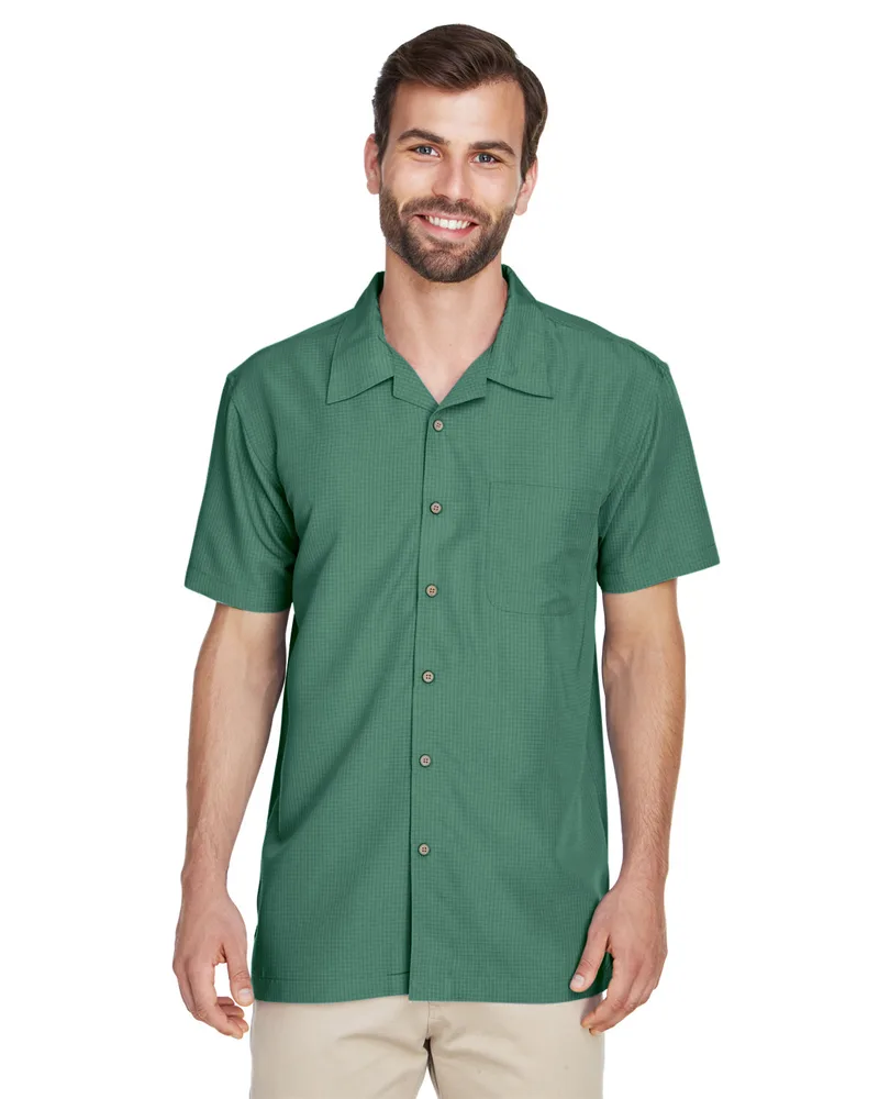 Harriton Men's Barbados Textured Camp Shirt view 7