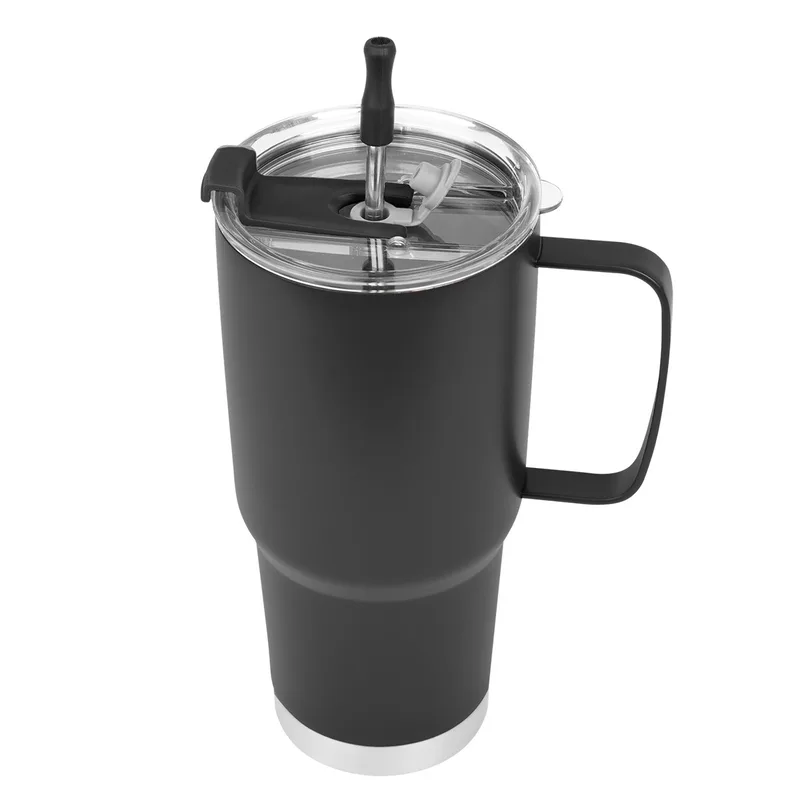 30 Oz. Lisbon Stainless Steel Tumbler With Straw view 3