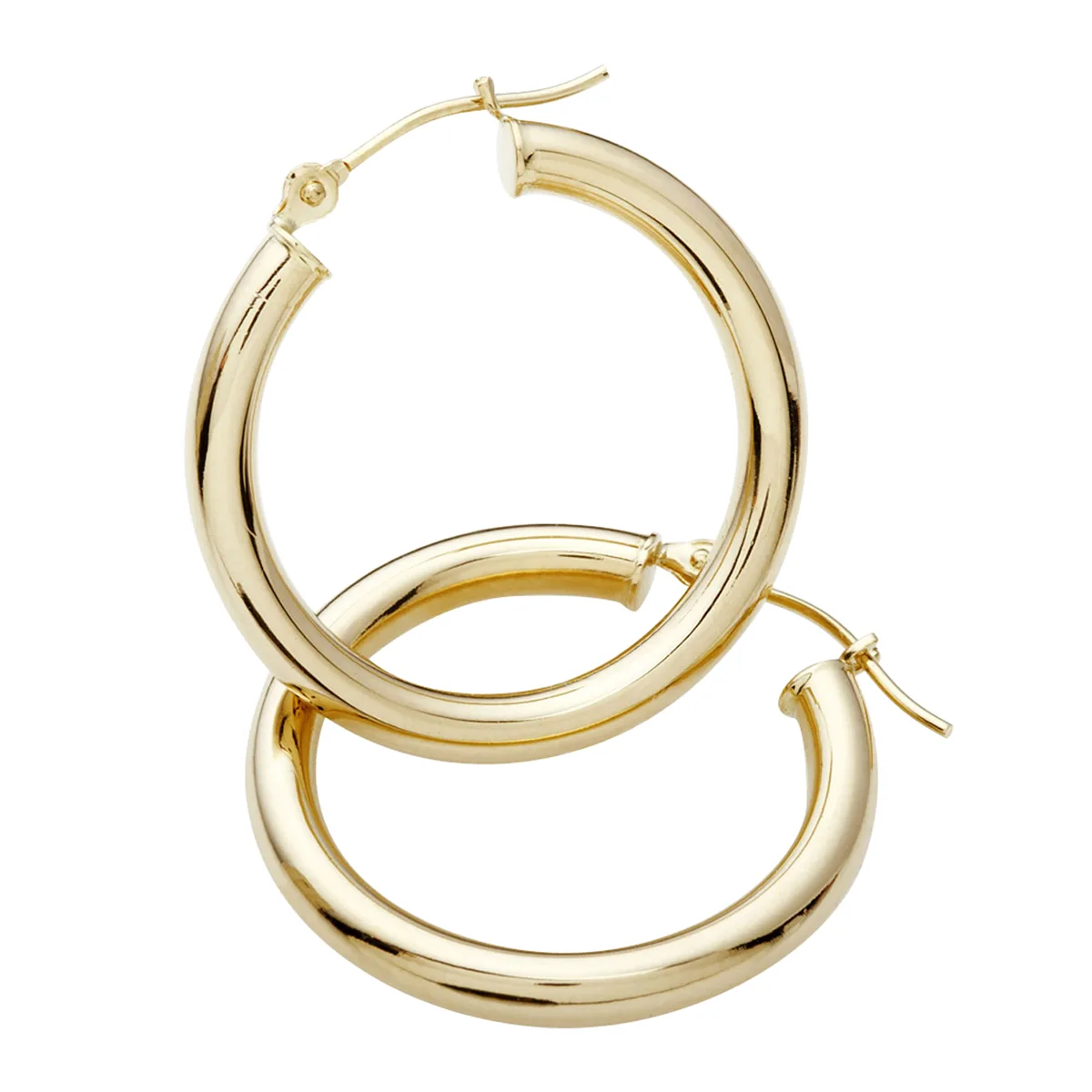 Jilco Inc Yellow Gold Large Hoop Earrings - 40mm