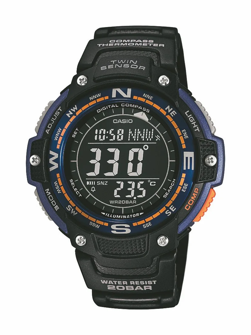Casio Mens Twin Sensor Temperature/Compass Sport Watch Black