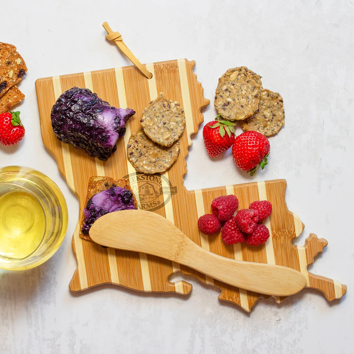 Louisiana Charcuterie Board with Spreader Knife Gift Set view 3