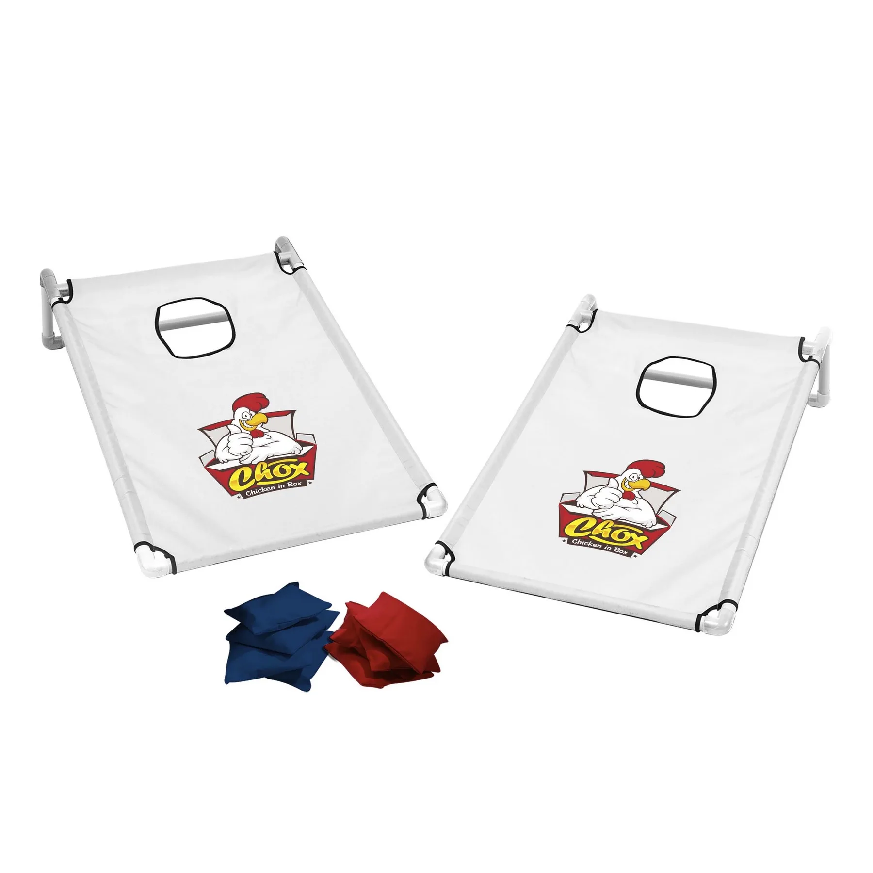Portable Cornhole, 4 Navy & Red Bean Bags view 7