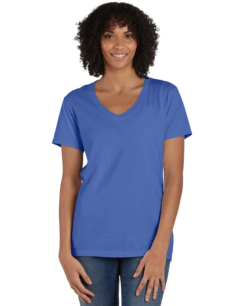 COMFORT WASH Ladies' V-Neck T-Shirt view 3