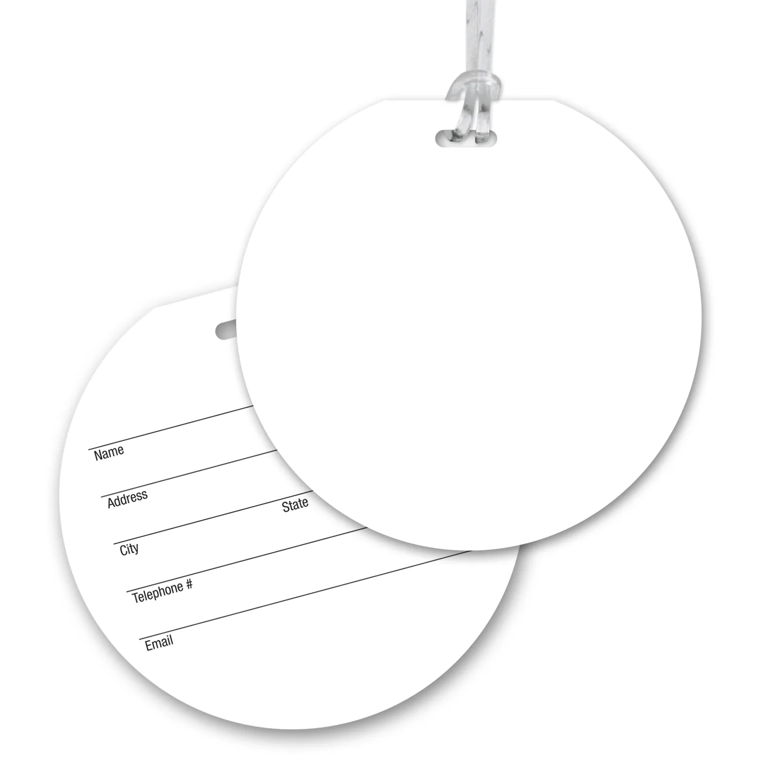 Ultra-Thin Round Luggage Tag with Clear Strap view 2