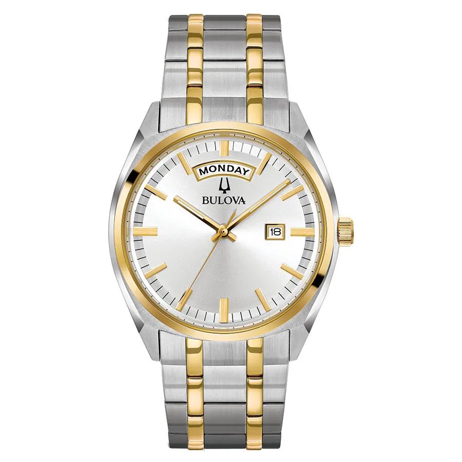 Bulova Watches Men's Day-Date Classic Collection Bracelet Watch, Two-Tone