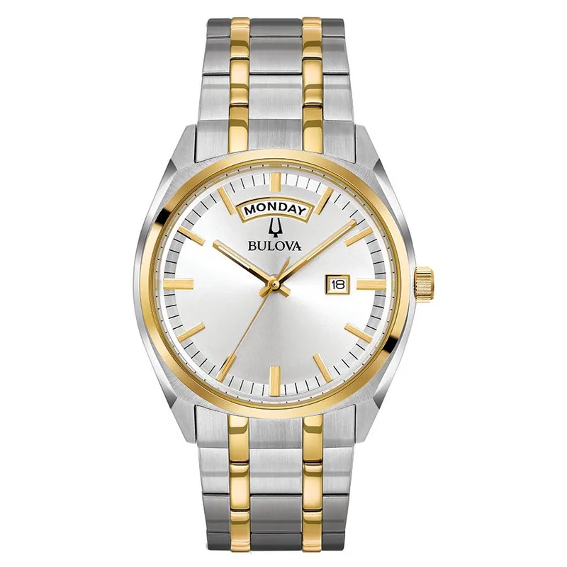 Bulova Watches Men's Day-Date Classic Collection Bracelet Watch, Two-Tone
