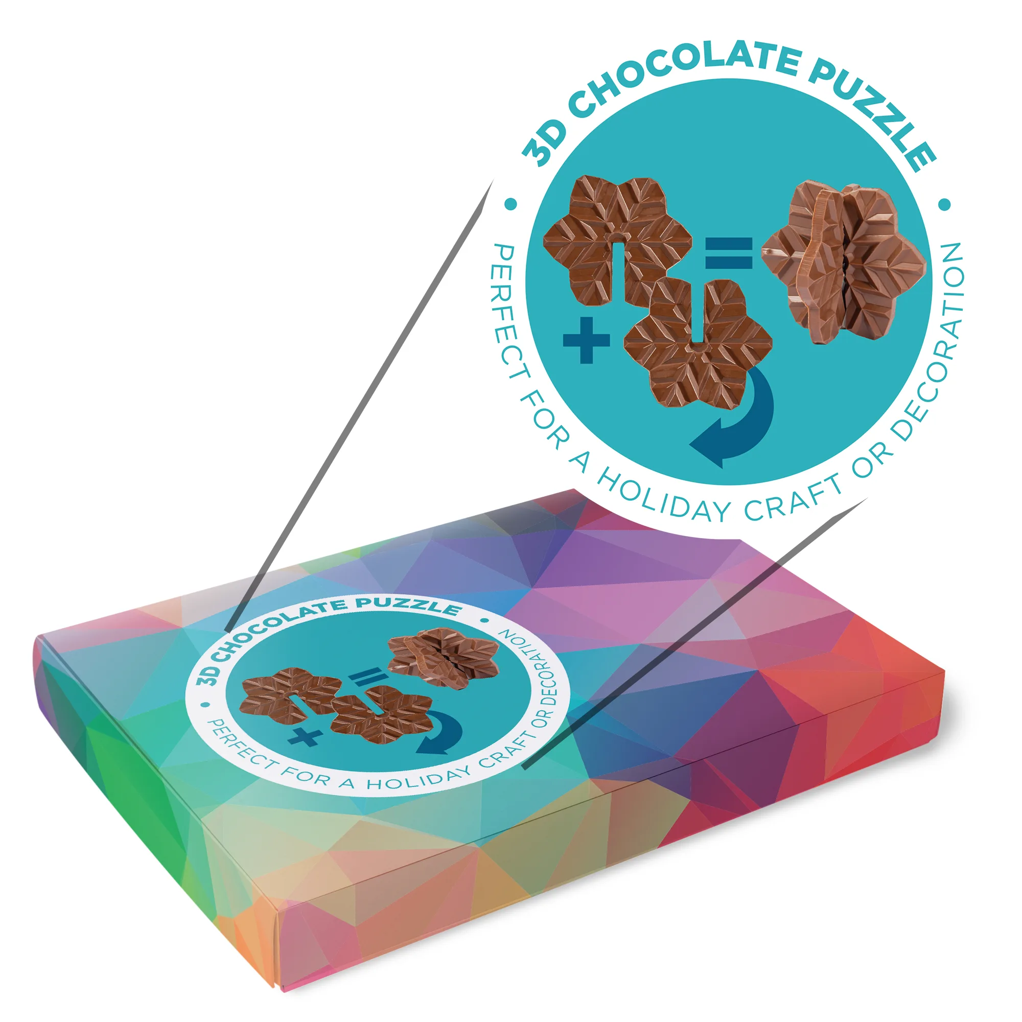 3D Puzzle Milk Chocolate Snowflake view 2