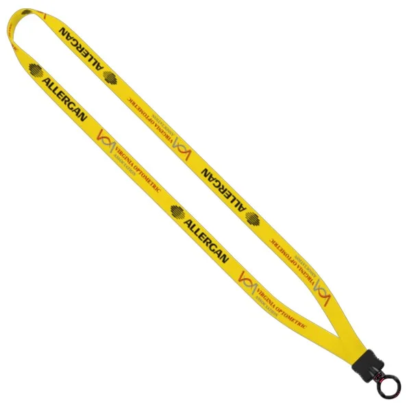 1/2" Dye-Sublimated Stretchy Elastic Lanyard with Plastic Clamshell and Plastic O-Ring
