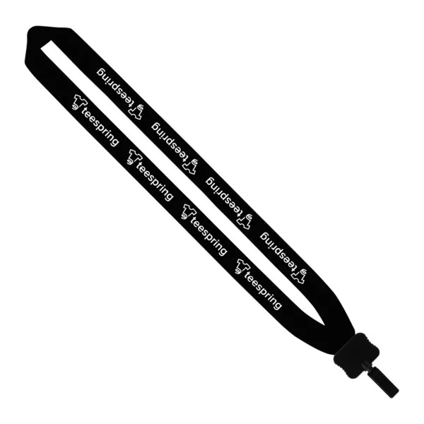 1" Cotton Lanyard with Plastic Clamshell & Bulldog Clip view 2