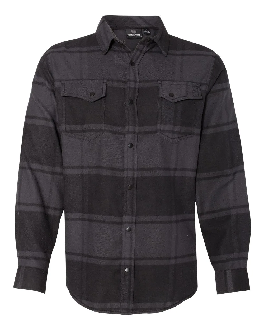 Burnside® Snap Front Long Sleeve Plaid Flannel Shirt view 3