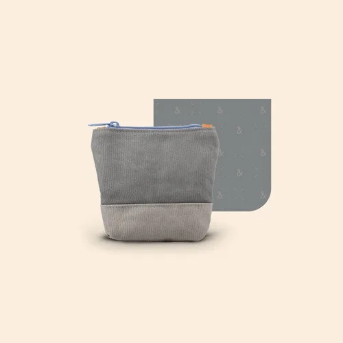 Gray/Driftwood Gray Blank Pouch with Gray Liner