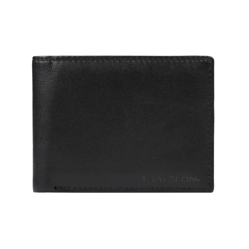 Travelon Rfid Blocking Leather Billfold Wallet Black