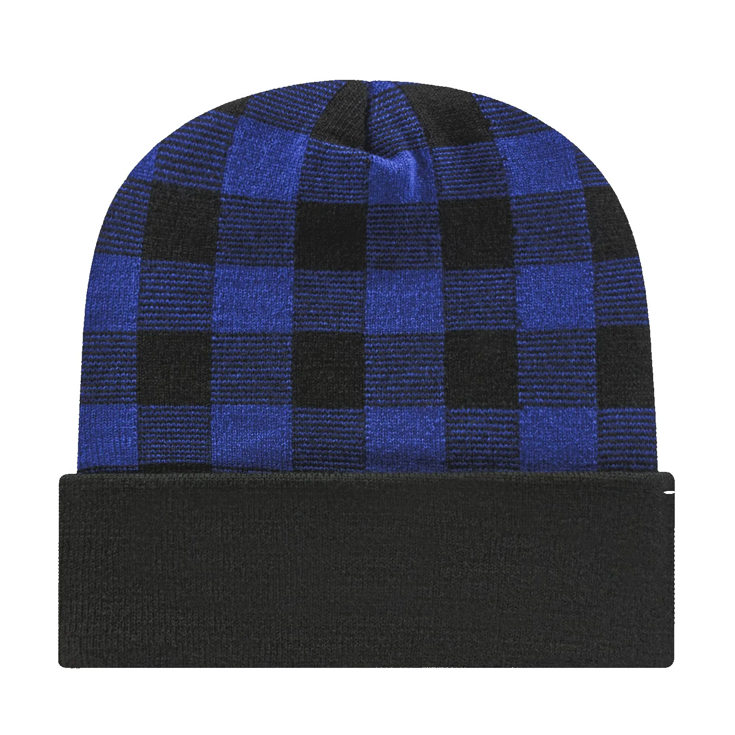 Plaid Knit Cap with Cuff view 6