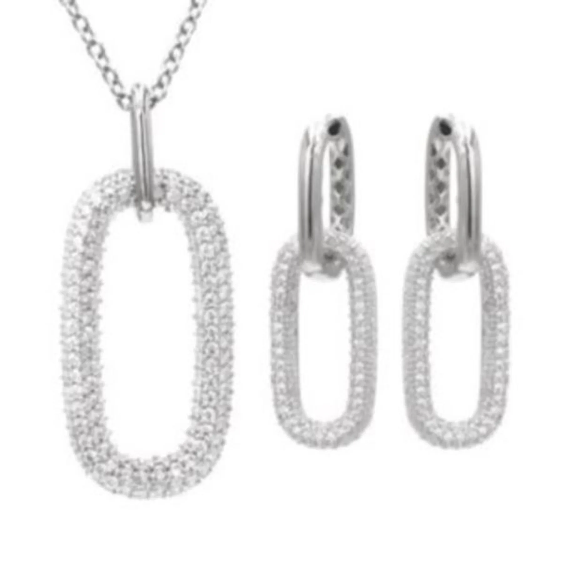 Antwerp Dangle Paperclip Earrings and Necklace Set