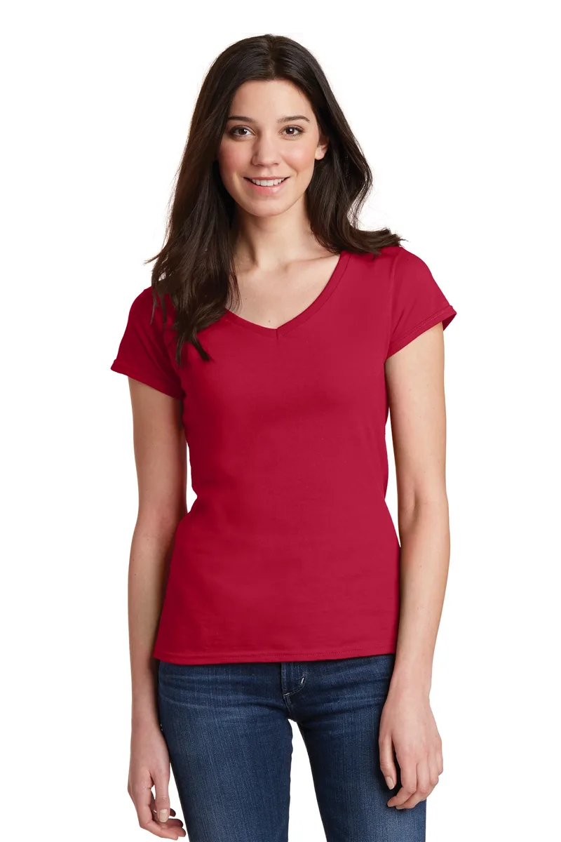 Gildan Softstyle® Women's Fit V-Neck T-Shirt. view 2