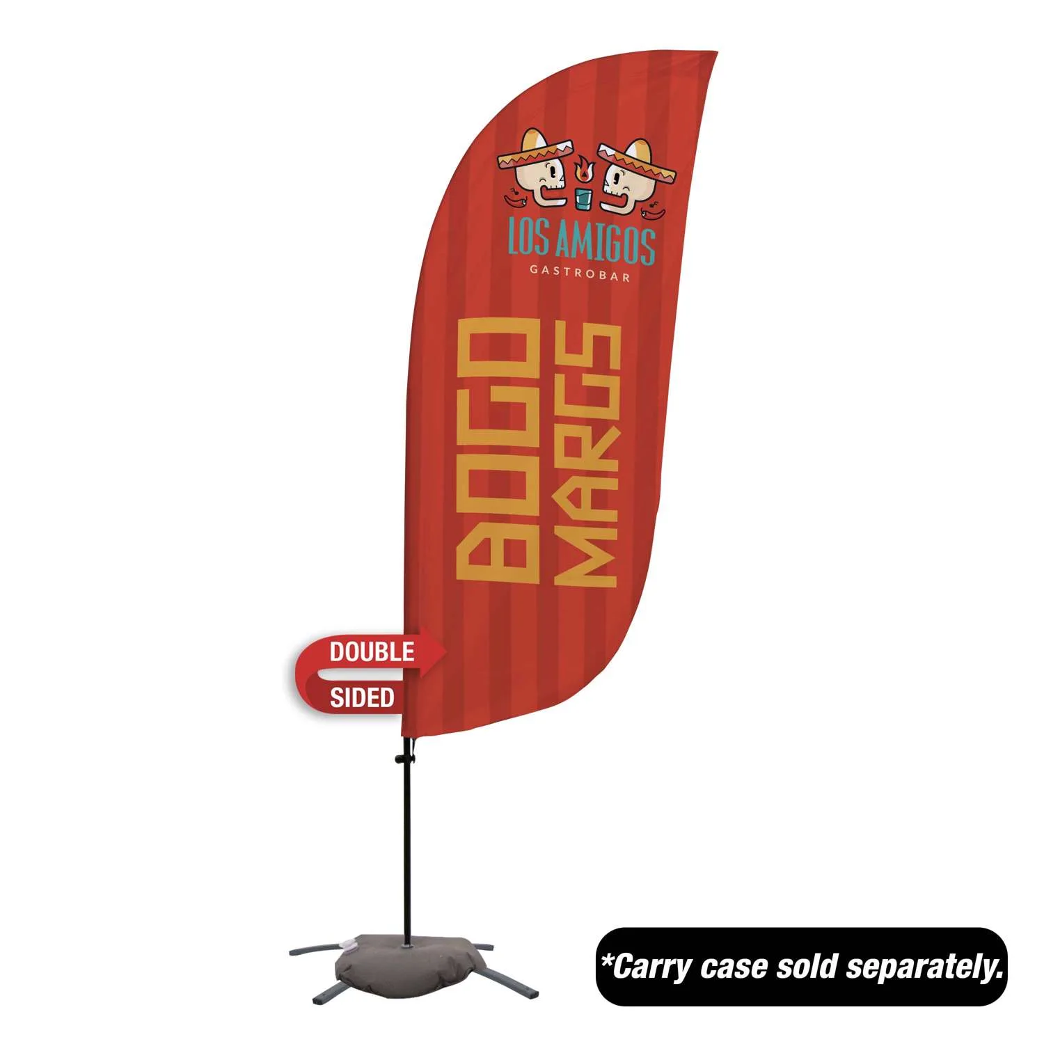 7.5' Value Feather Sail Sign Kit Double-Sided w/ Cross Base