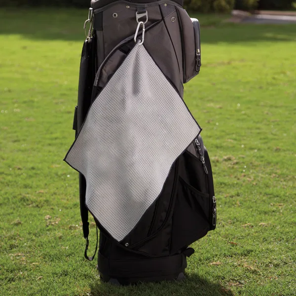 Microfiber Waffle Small Golf Towel (Embroidery) view 2