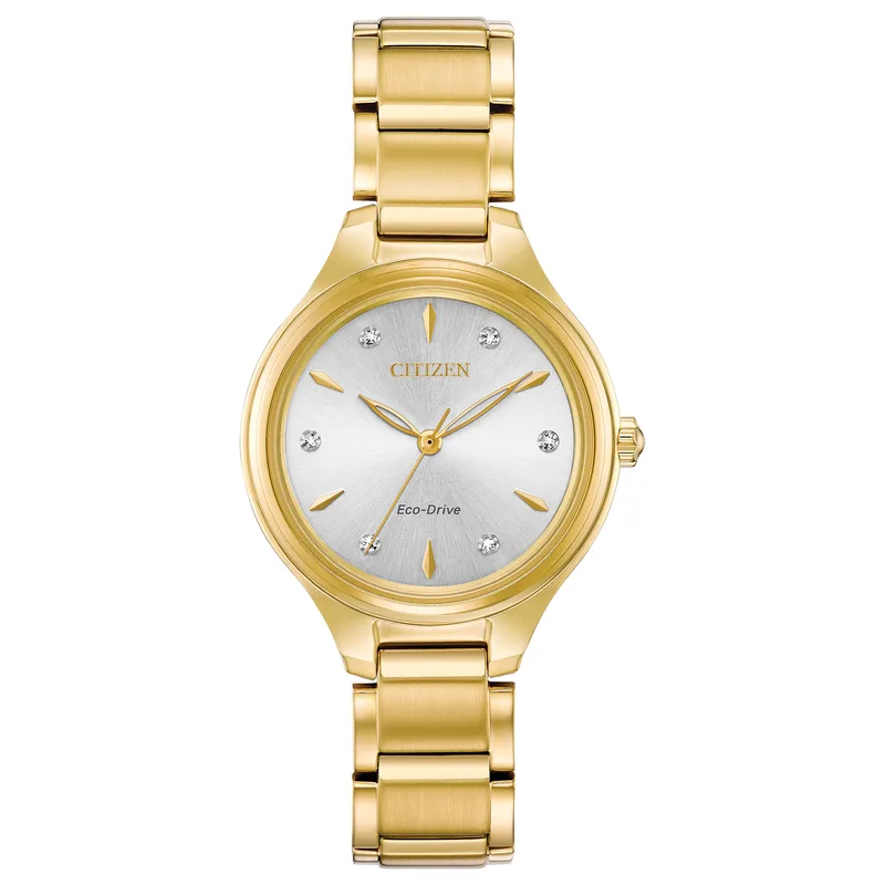 Citizen Watch Ladies' Eco-Drive Corso Diamond Watch, Gold-Tone Stainless Steel Bracelet