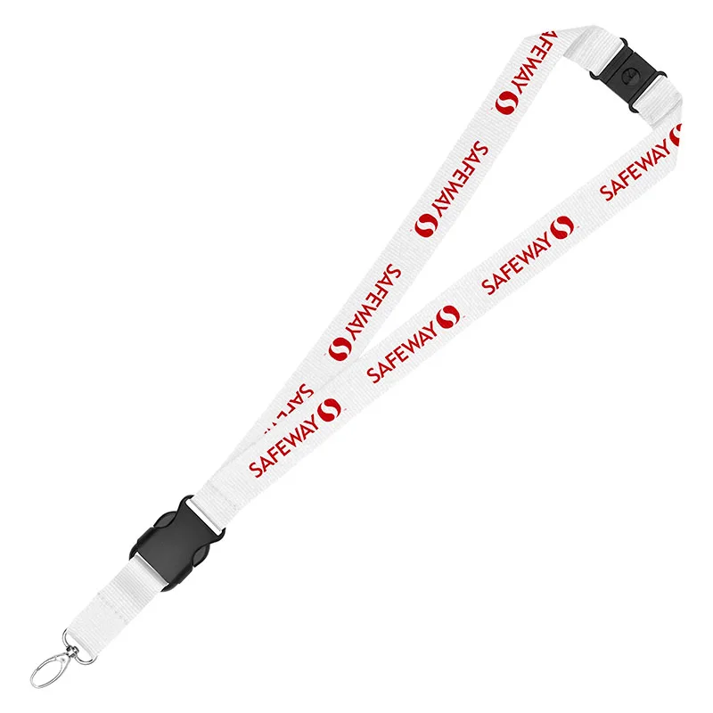 1" Eco Friendly rPET Lanyard w/Buckle and Safety Breakaway view 3