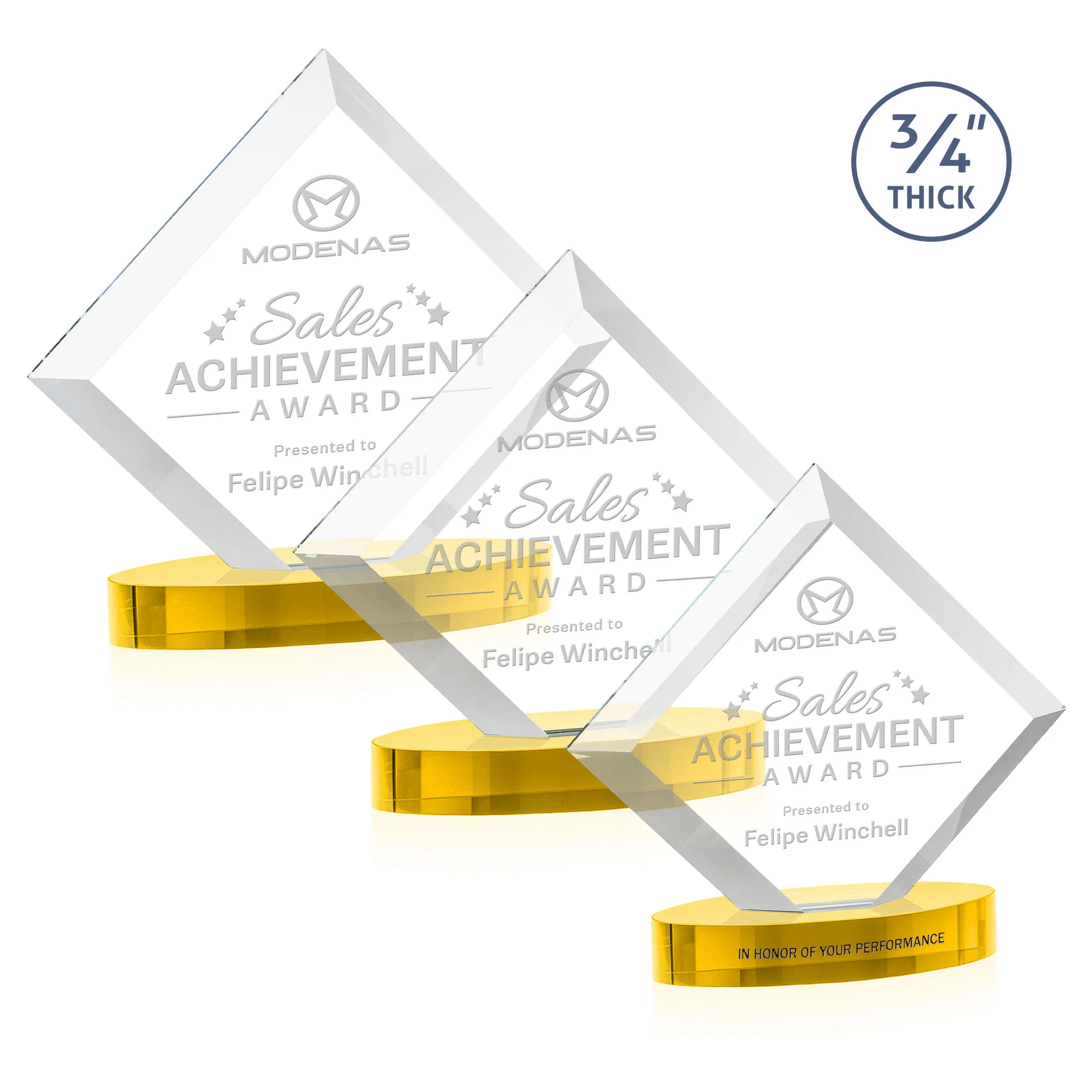Deep Etch, Alberton base, Gold