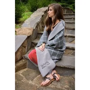 The Euro Throw - Gray Plaid (Direct Laser) view 2