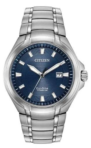 Citizen® Men's Titanium Eco-Drive® Watch w/Dark Blue Dial