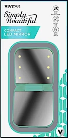 Vivitar® Lighted Compact LED Mint Green Mirror