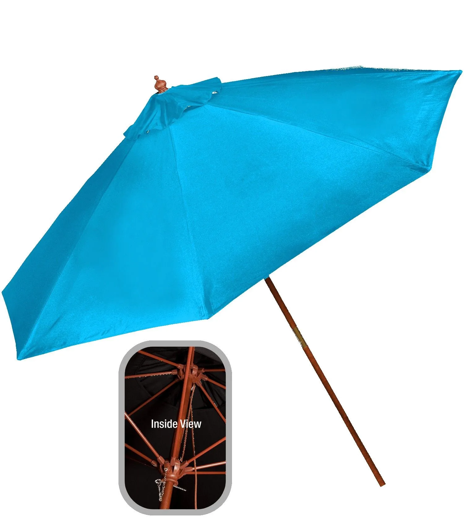 9' Wooden Polyester Market Umbrella view 2