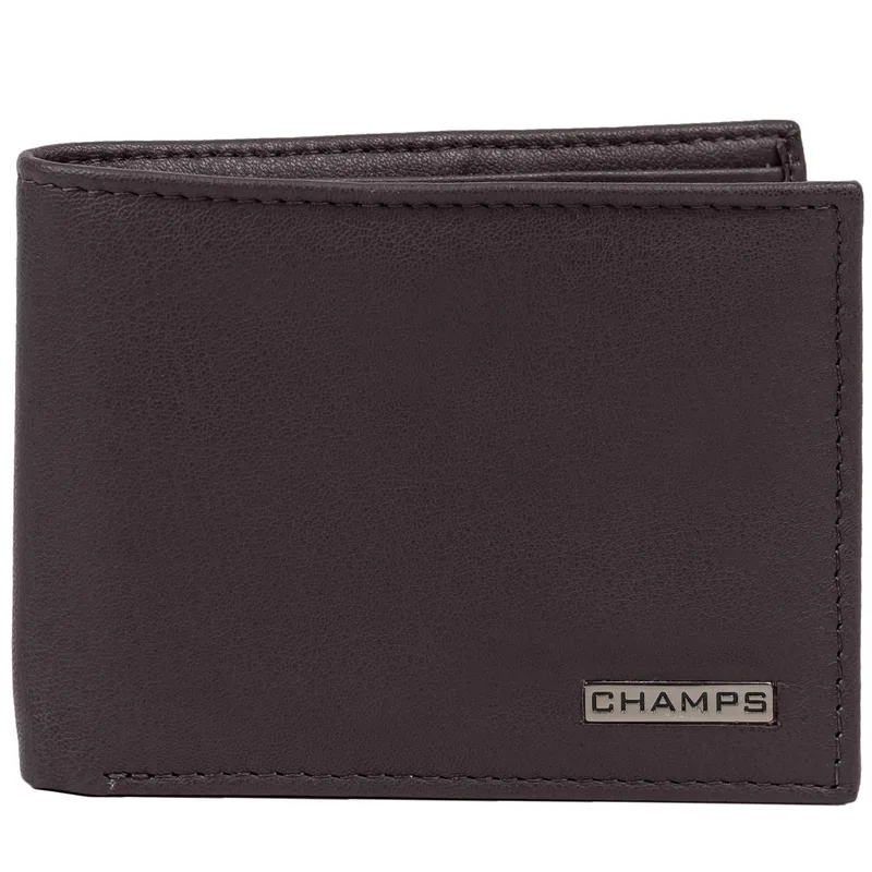 Champs Luggage Black Label Bi-Fold Wallet Size 4.5"X3.5"X - Brown