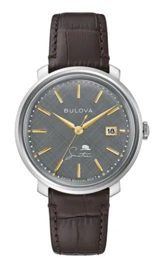 Citizen® Bulova Frank Sinatra Men's Mechanical Brown Crocodile Leather Strap Watch