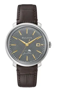 Citizen® Bulova Frank Sinatra Men's Mechanical Brown Crocodile Leather Strap Watch