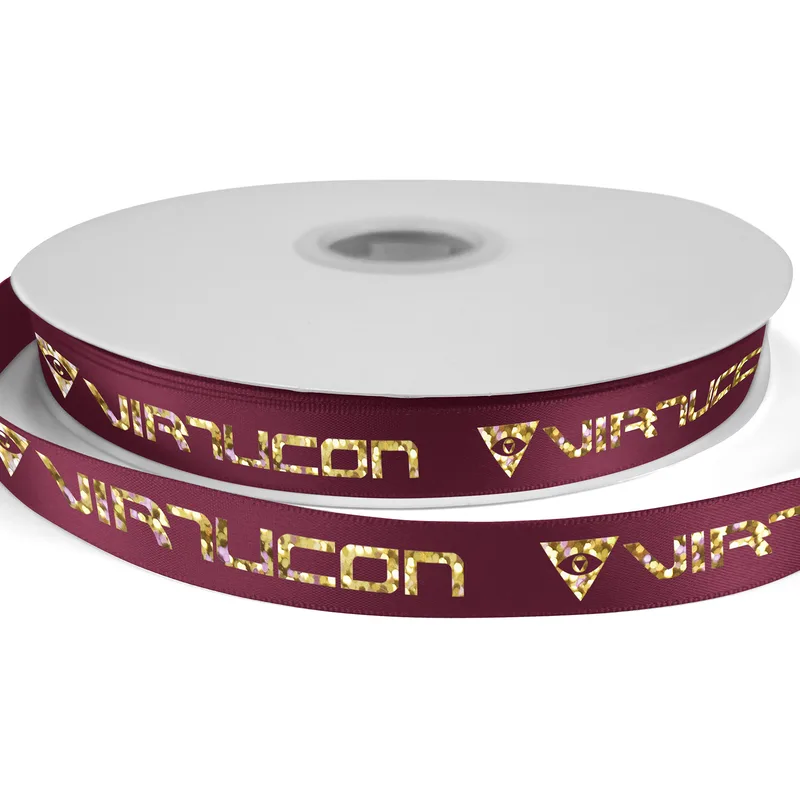 5/8" Bridal Satin Ribbon - 100yrd roll - Foil Print view 3