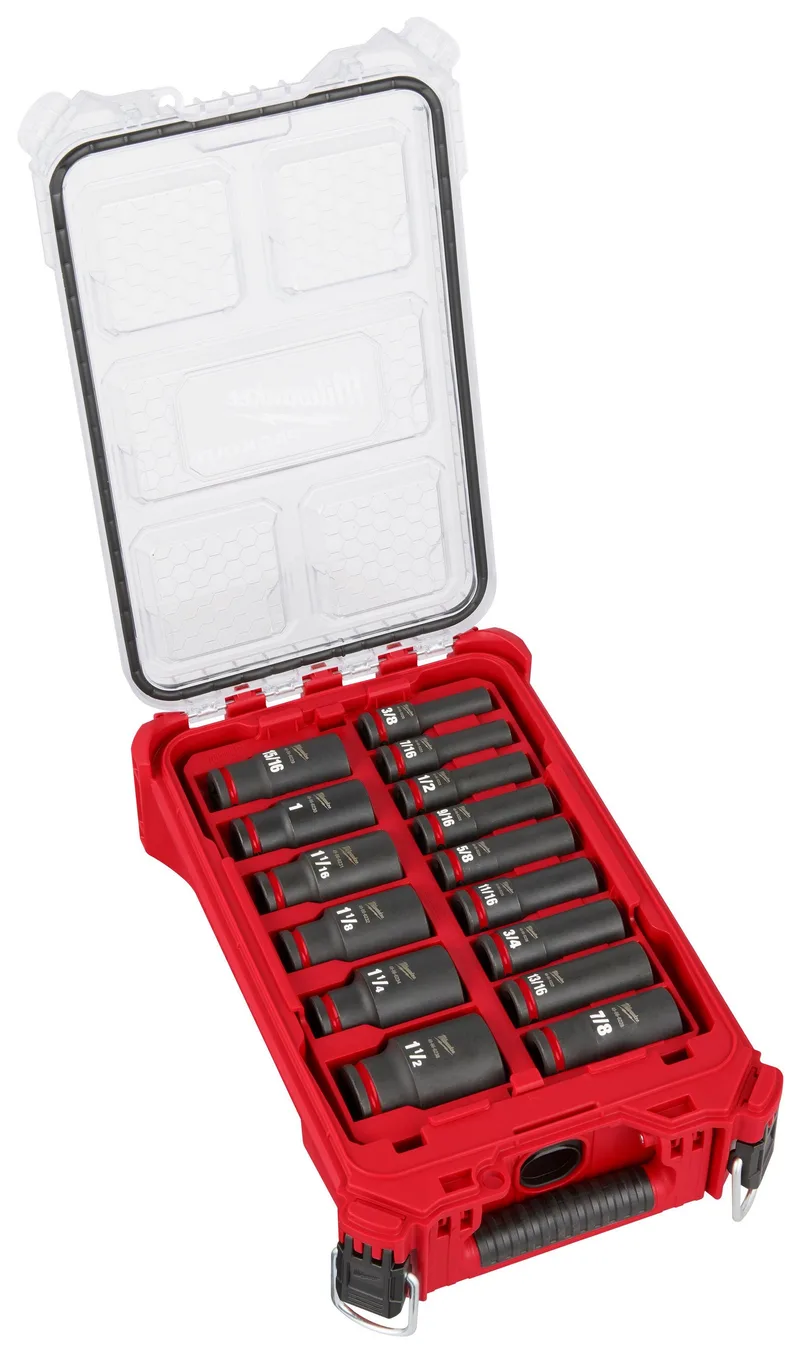 Milwaukee Shockwave Impact Duty Socket 1/2" Drive 15Pc Sae Packout Set
