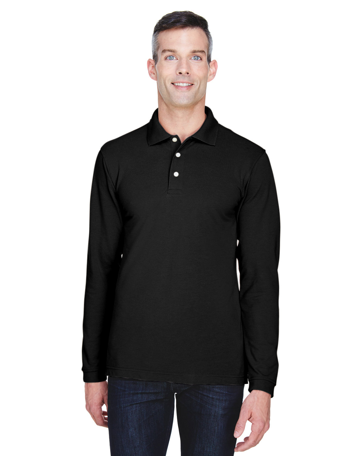 Harriton Men's Easy Blend™ Long-Sleeve Polo Shirt