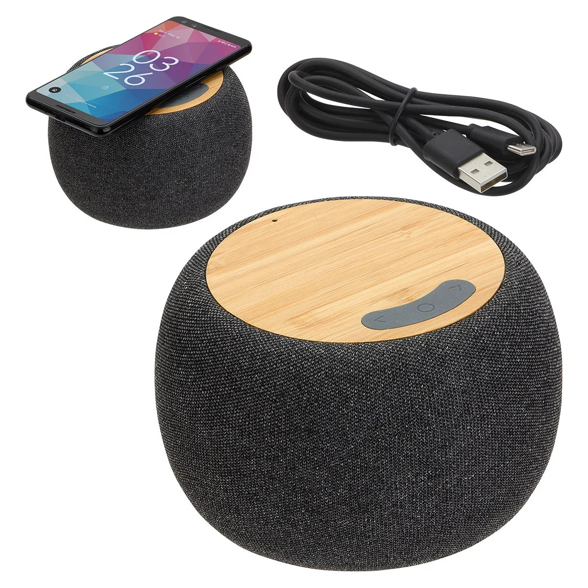 Empire Bamboo Wireless Speaker with 5W Wireless Charger view 2