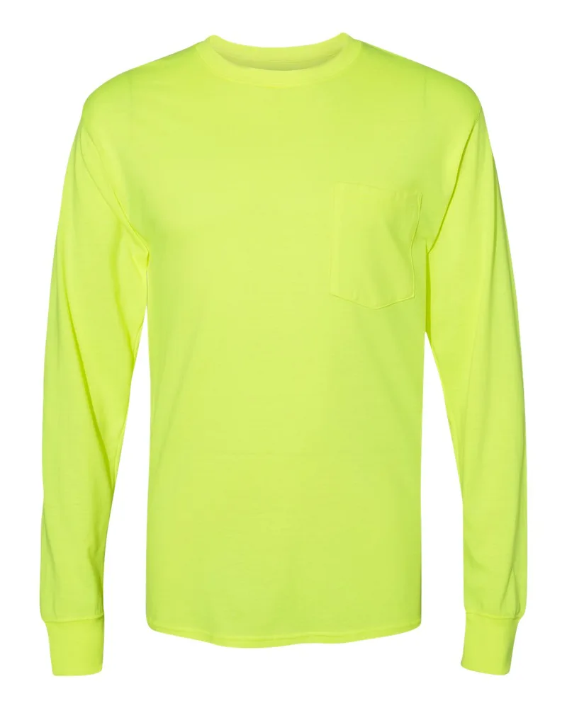 Hanes® Unisex Workwear Long Sleeve Pocket T-Shirt view 6