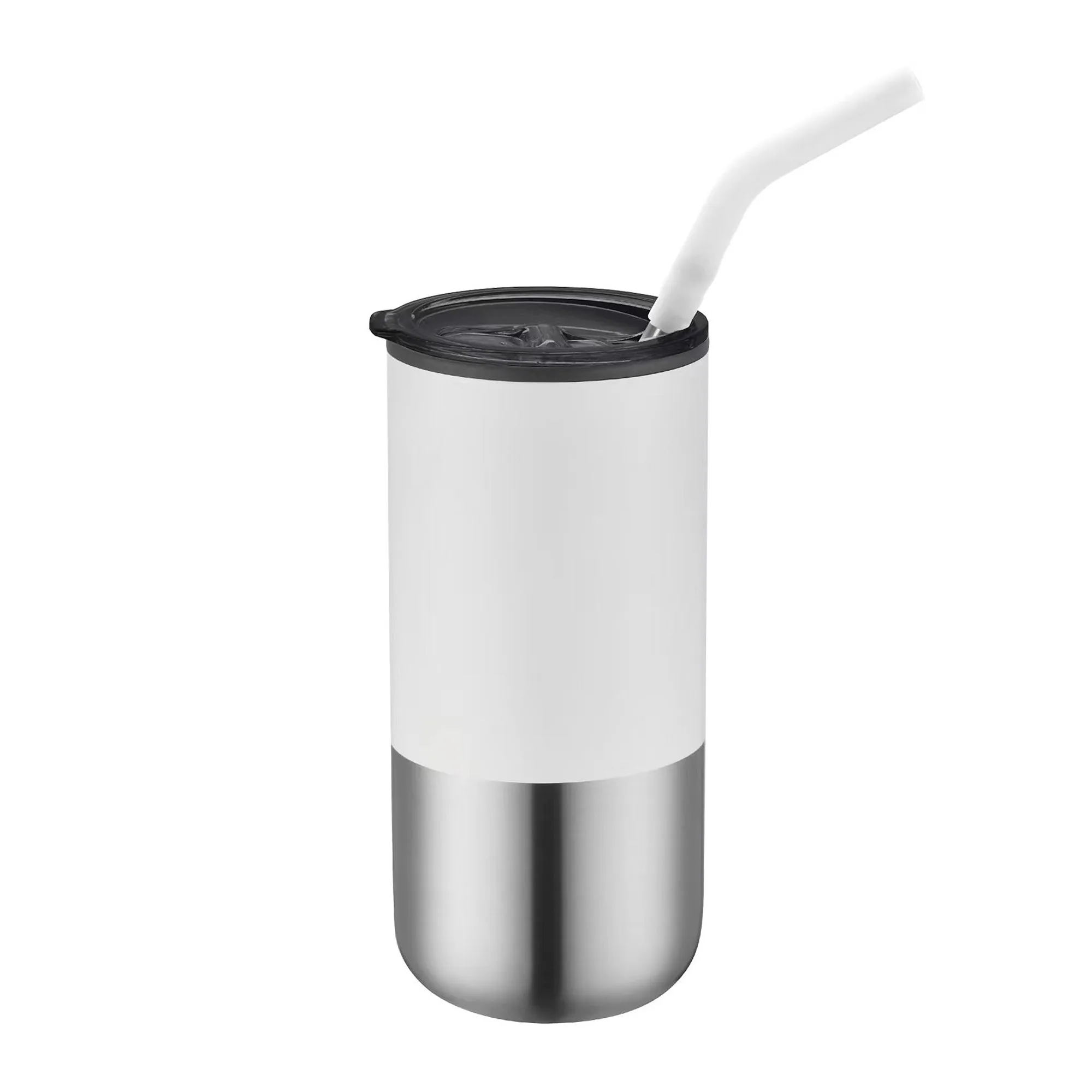 16 Oz. Double Wall Tumbler w/Silicone Sip Steel Straw view 2