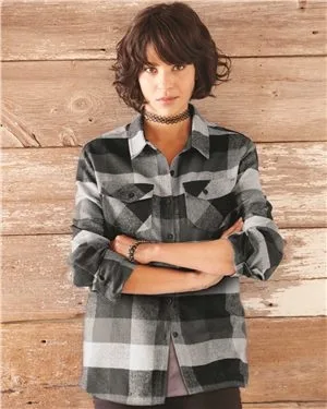 Burnside® Women's Yarn Dyed Long Sleeve Flannel Shirt view 2
