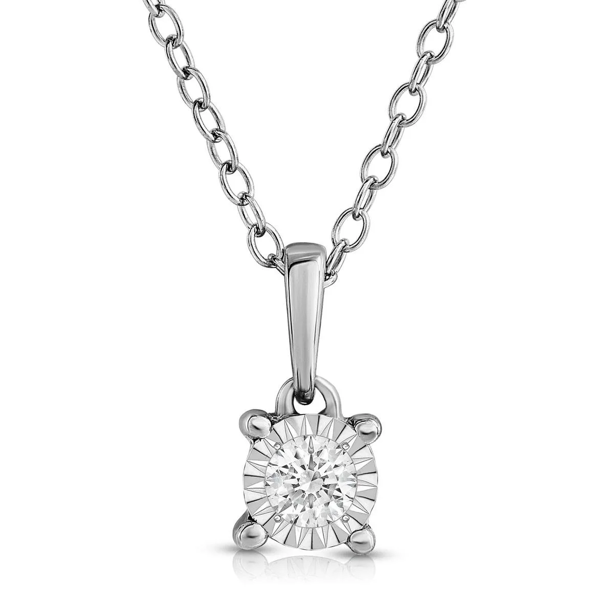 Jilco Inc Diamond Solitaire Necklace - 0.05 Ct