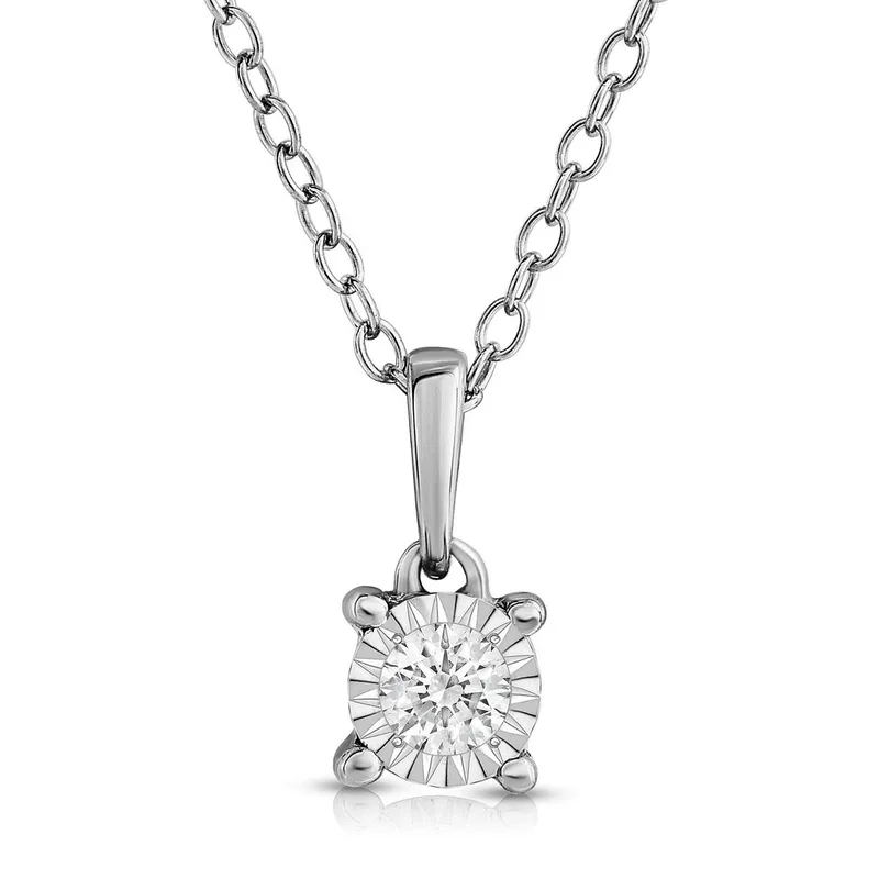 Jilco Inc Diamond Solitaire Necklace - 0.05 Ct