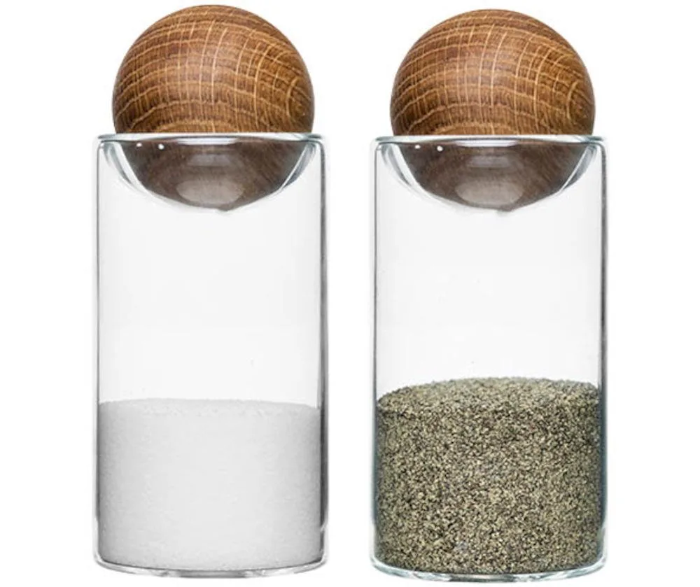 Sagaform Nature Salt & Pepper Shakers w/Oak Stoppers, Set Of 2