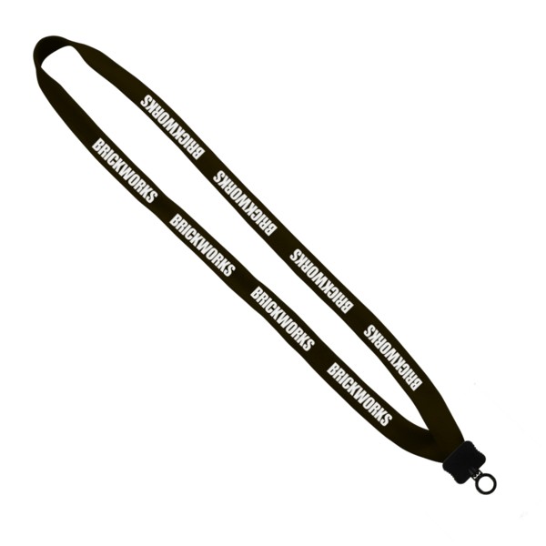 5/8" Polyester Lanyard with Plastic Clamshell & O-Ring