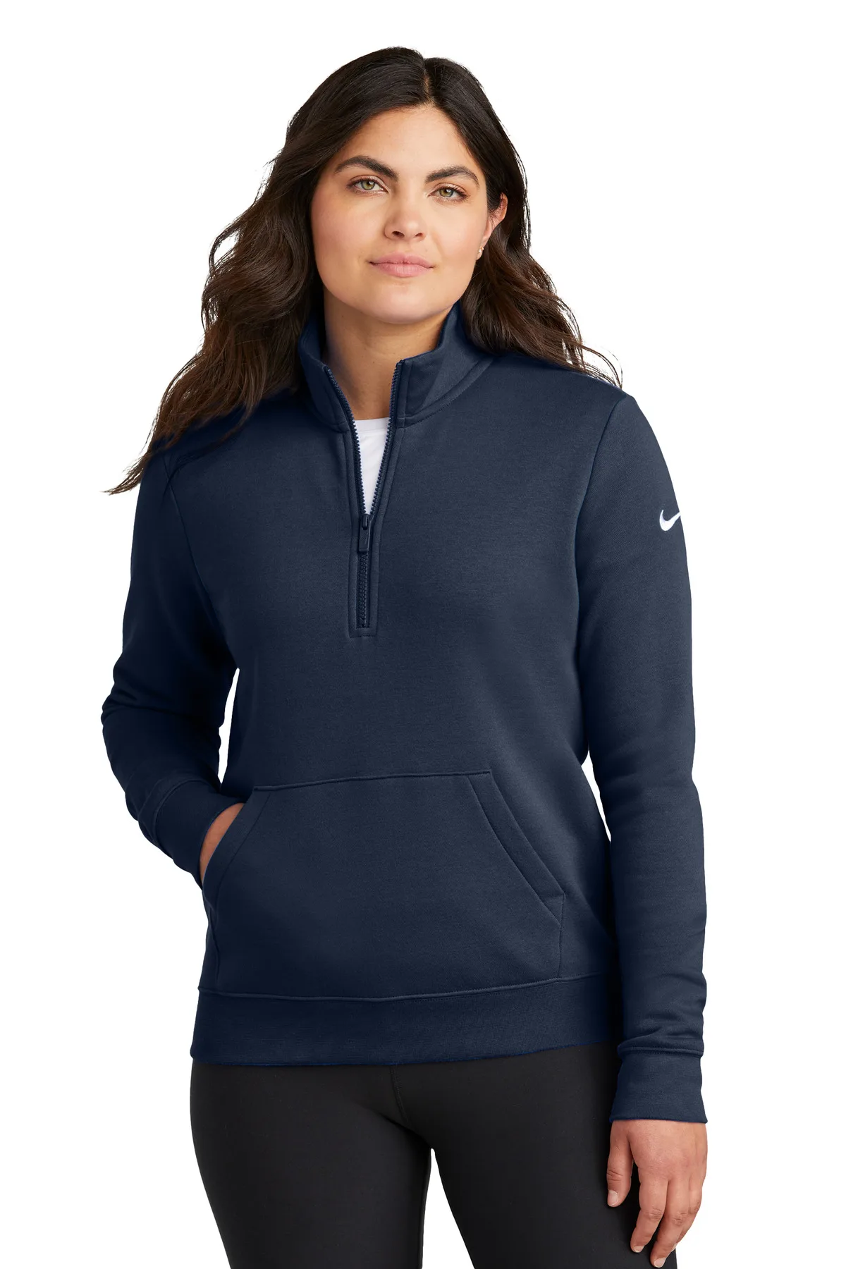 Nike Women's Club Fleece Sleeve Swoosh 1/2-Zip view 5