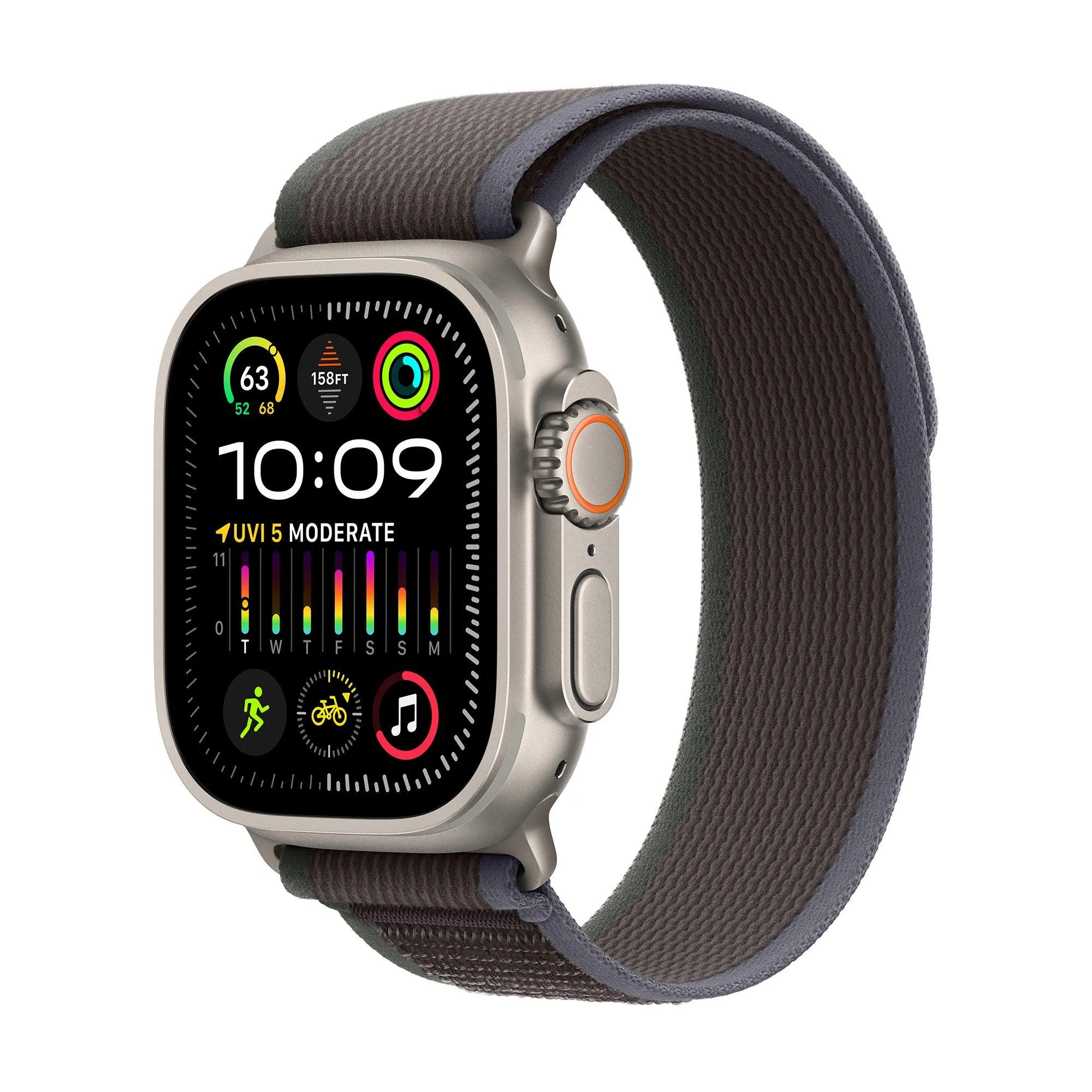 Apple Watch Ultra 2 Gps + Cell 49Mm Titanium Case W/ Blue/Black Trail Loop