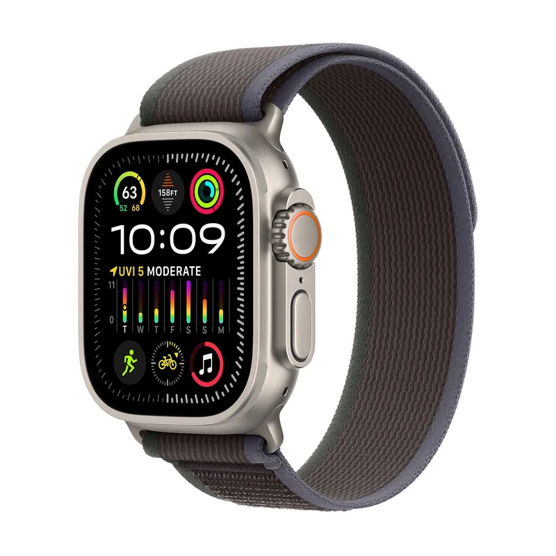 Apple Watch Ultra 2 Gps + Cell 49Mm Titanium Case W/ Blue/Black Trail Loop