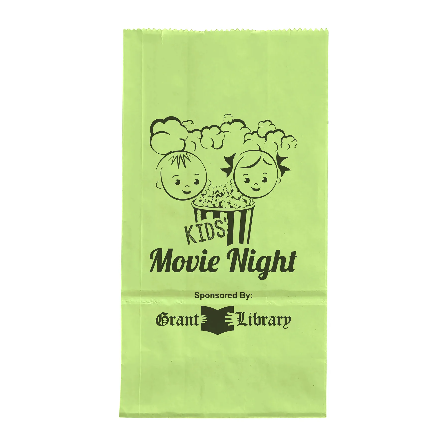 2# Popcorn Bag - Flexo Ink Print (4 1/8" x 2 1/2" x 7 7/8")