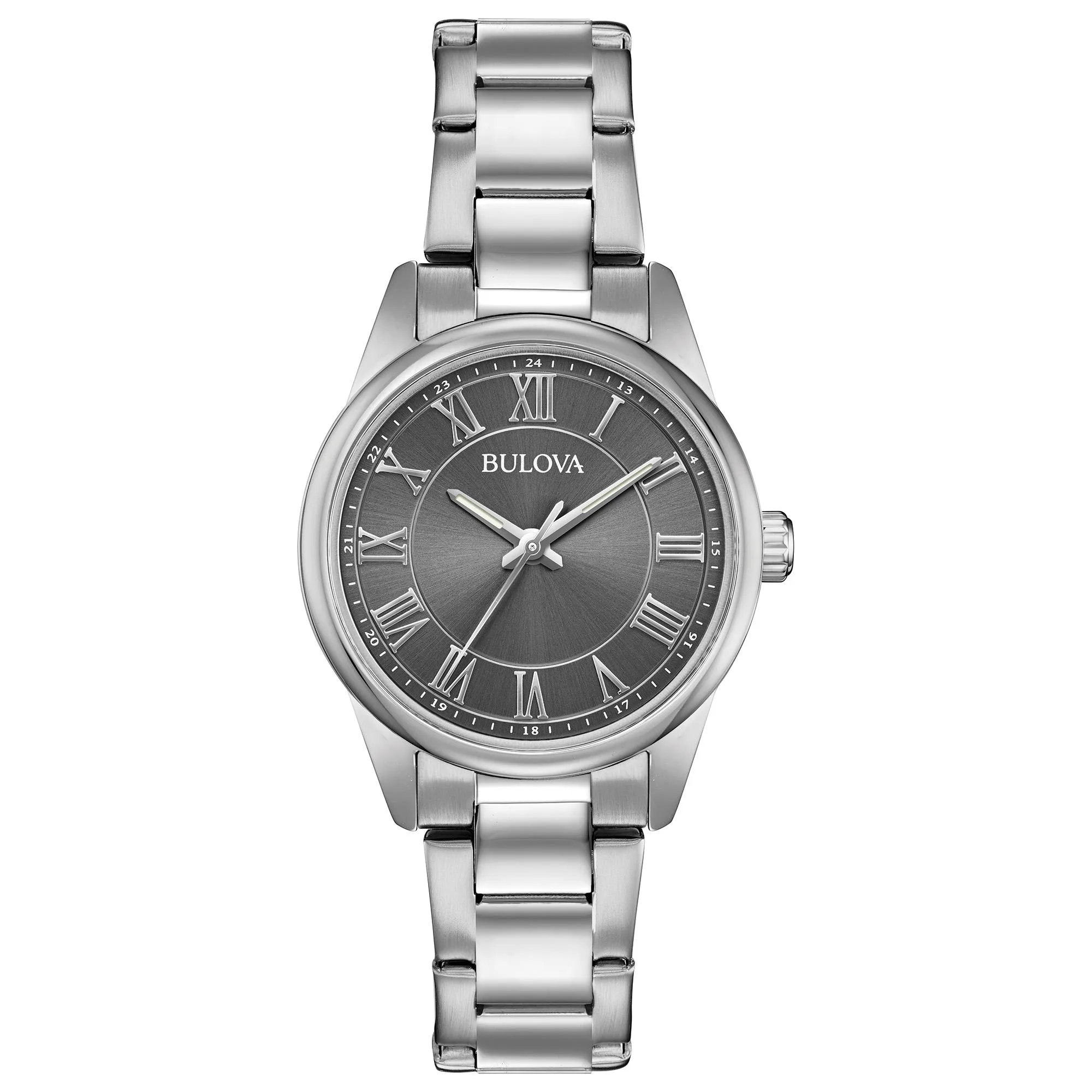 Bulova Watches Corporate Collection Ladies' Silver-Tone Bracelet Watch w/Grey Dial