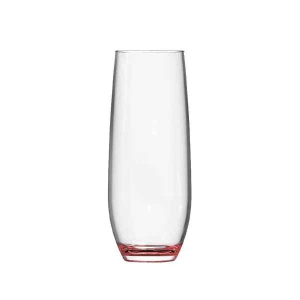 Jubilee 9oz Stemless Champagne Flute Glass with Color Bottom view 2