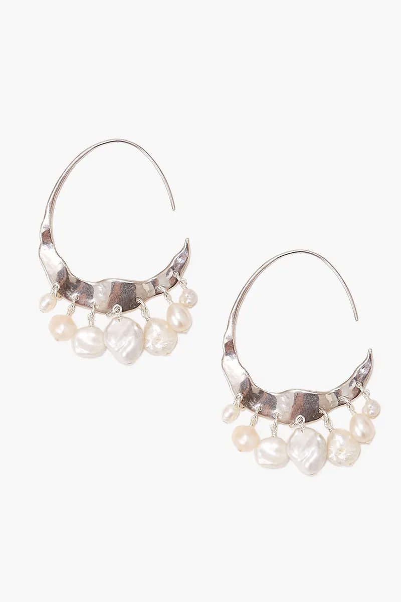 Chan Luu Sterling Silver And Pearl Earrings